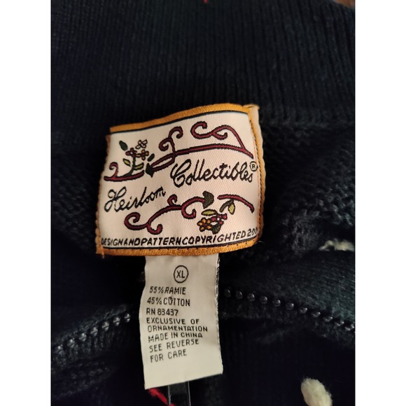 Vintage Heirloom Collectibles Snowman Ugly Christmas Full Zip Sweater Size XL - Picture 3 of 13